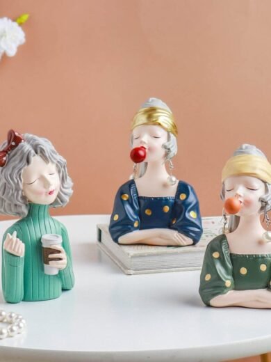 Green & Blue Lady Decor Showpiece By TOUCH HEART