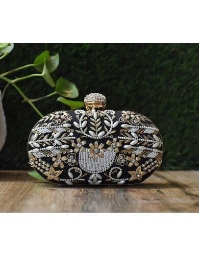 Premium Mattte Black Velvet Touch Clutch