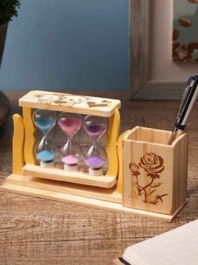 3 Tube Sand Timer with Pen Stand by TOUCH HEART